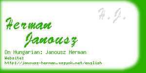 herman janousz business card